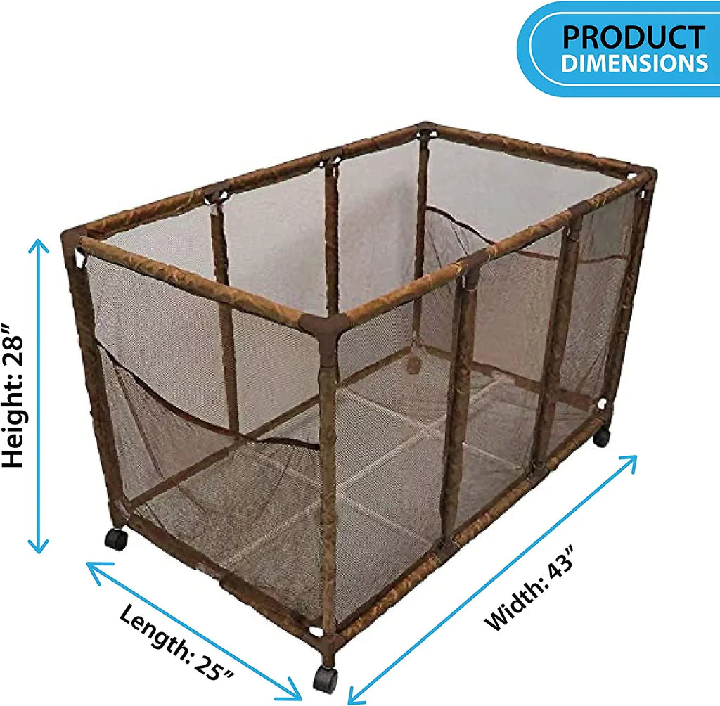 (43" L Rolling Mesh Holder, Balls, Storage x Large, Bin, 28" Essentially x Floats and Brown W 25" Style Organizer Equipment Yours Noodles Kids Toys, 563009 H), Height, Pool