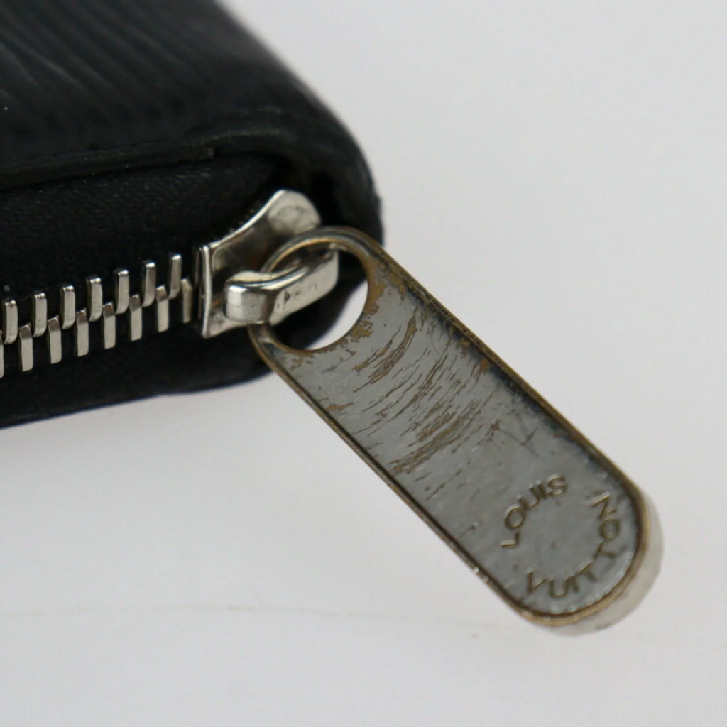 Zippy Epi Leather Round LOUIS Zipper Vuitton (Good) Hardware M61857 Wallet Long Silver VUITTON Pre-Owned Louis Black