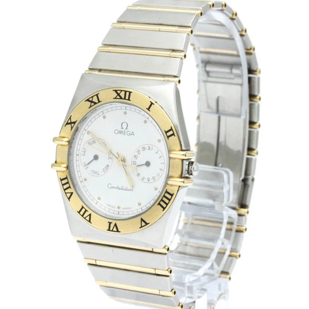 BF566004 396.1070 Watch Steel Pre-Owned 18K Gold Constellation Date Polished (Good) Day OMEGA