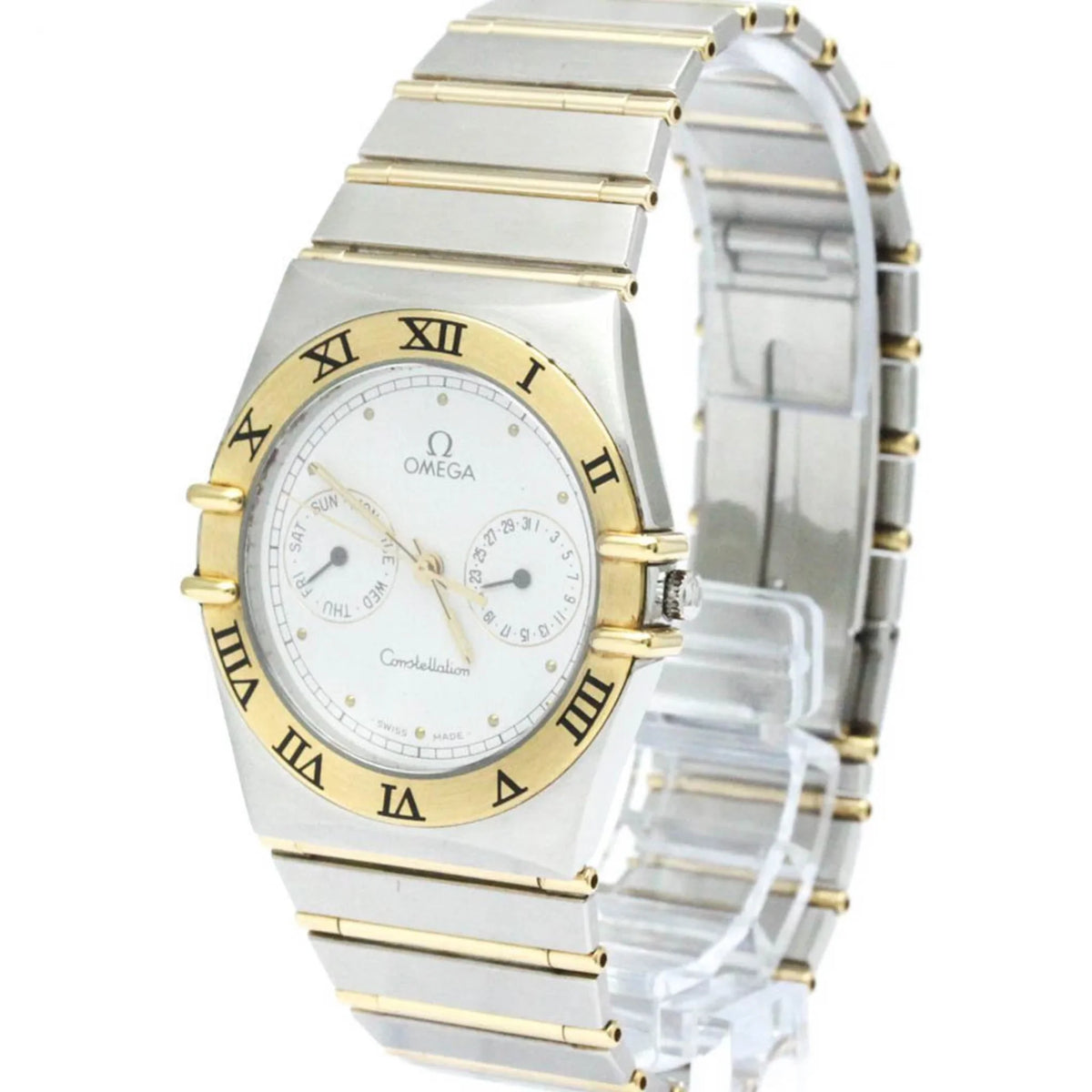 BF566004 396.1070 Watch Steel Pre-Owned 18K Gold Constellation Date Polished (Good) Day OMEGA