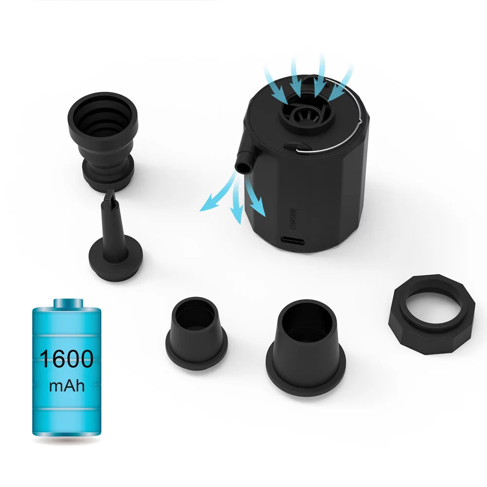 Inflator and Inflatable Mattress Multifunctional Cordless Pump Pump Inflator Electric Camping Lamp Vacuum Tent Portable Light Vacuum
