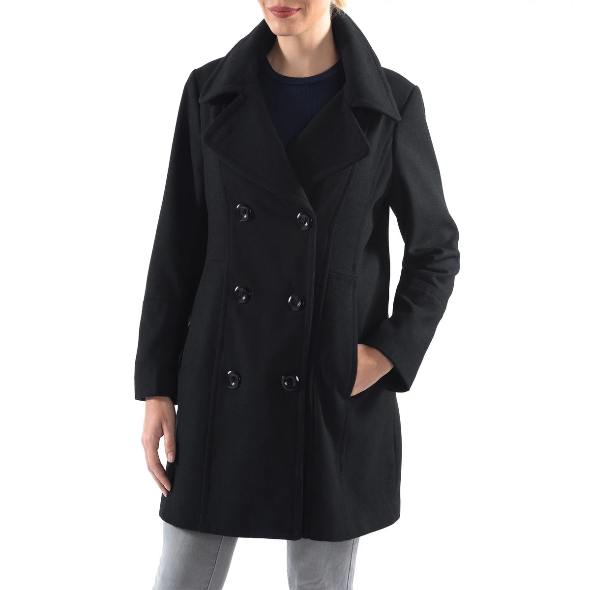 Womens Jacket Double Norah Swiss Breasted Overcoat Peacoat Coat Alpine Wool