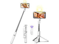 with LED Remote iPhone Android Compatible Phone Ring with with Stick Remote, (White, Extendable Selfie Cell Tripod Light, Q02s) Model and Tripods