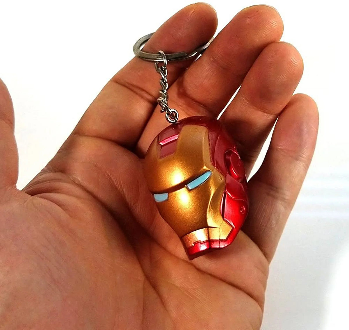 Figure Superhero Helmet Iron Man GFDay Style Keychain Ring Key