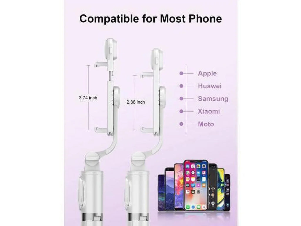 with LED Remote iPhone Android Compatible Phone Ring with with Stick Remote, (White, Extendable Selfie Cell Tripod Light, Q02s) Model and Tripods