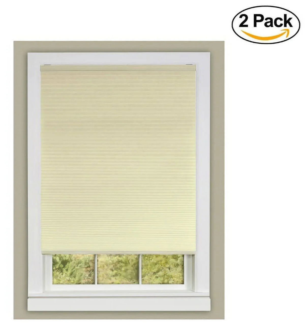 Alabaster Honeycomb 64-Inch, Home 2) Furnishings of (Set Shade, 36 by Achim Pleated Cordless Window