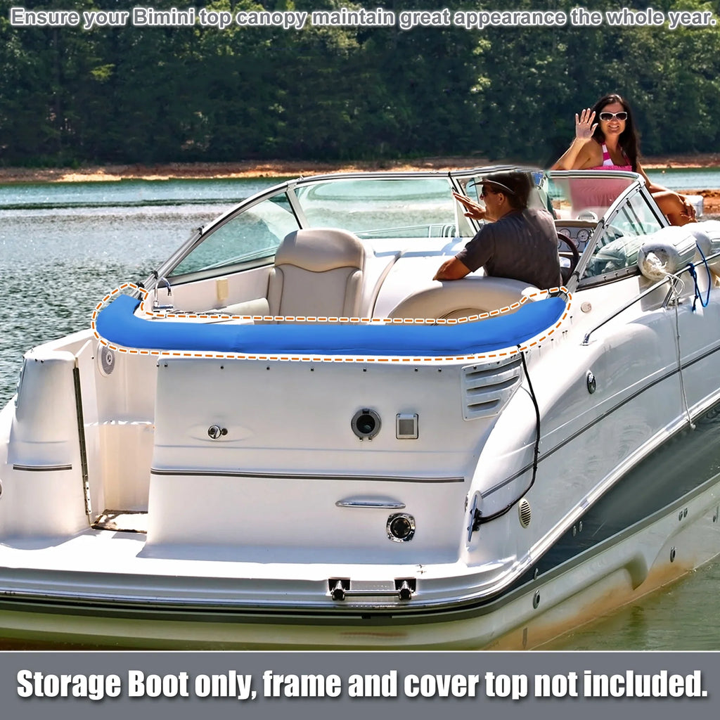 Storage for Boat Top Blue Polyester Pacific 600D Boot Canvas 85"-90" Bow 4 Cover Bimini 3 Bow Width