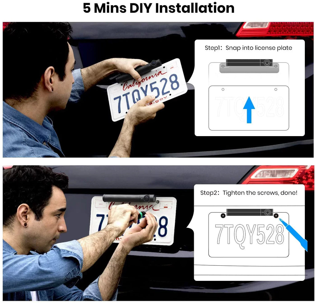 for Installation, 5'' AUTO-VOX Night Solar Systems Car Camera Trucks, for Wireless 5Mins Backup Monitor DIY Vision Camera Up Back TW1