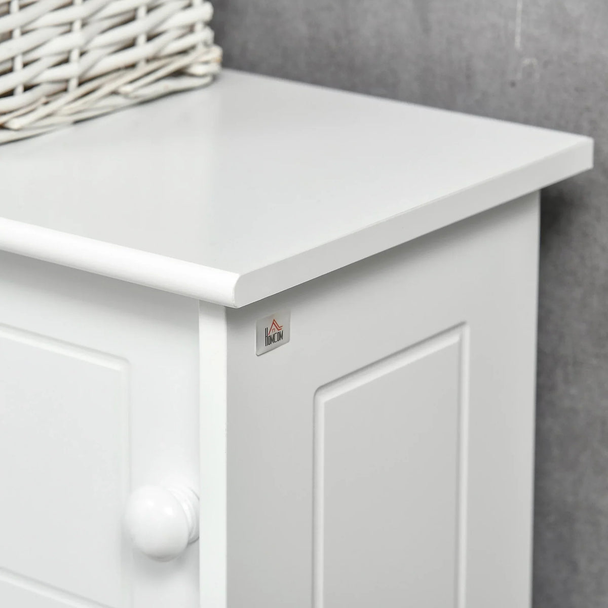 Bathroom Rack, with Over the White Shelves, kleankin Freestanding Toilet Cabinet, Toilet Organizer Bathroom Adjustable Storage