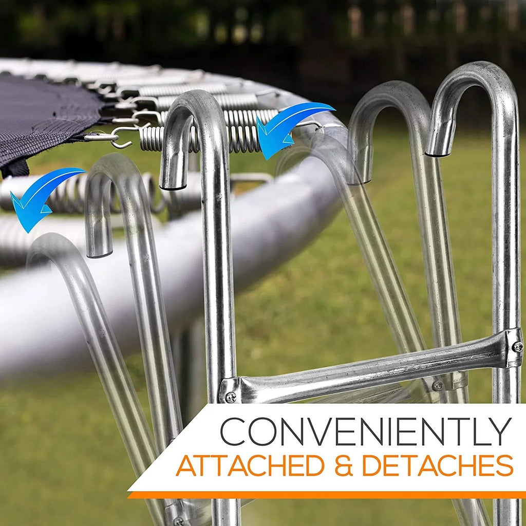 Galvanized Access - Step inch. 2 Ladder Weather SereneLife Climbing Trampoline Steel 4.7 Resistant