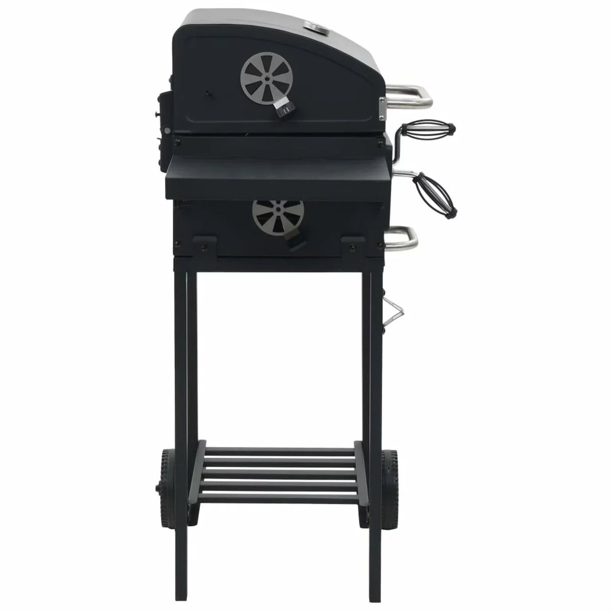 Charcoal-Fueled with Black Grill BBQ Bottom Shelf