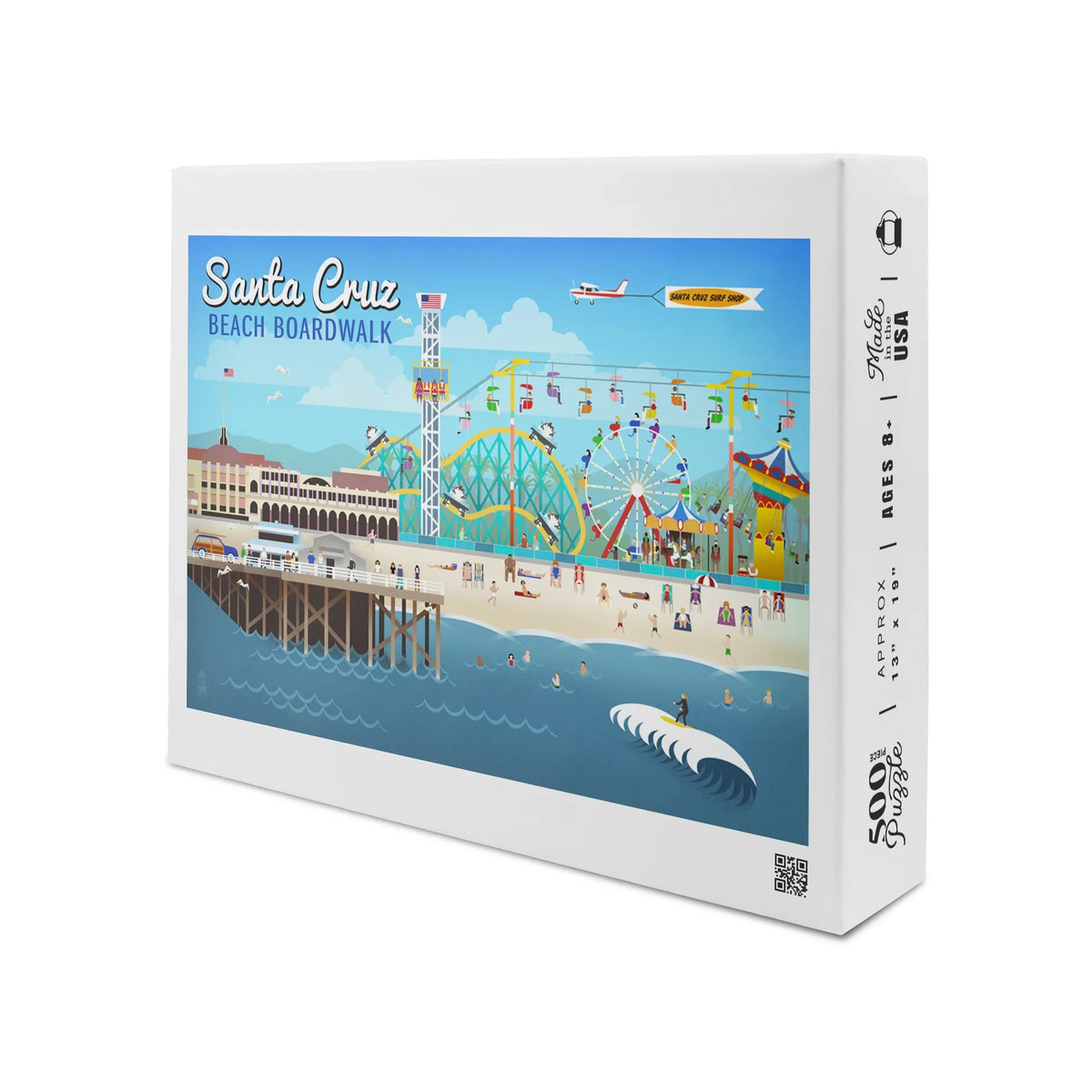 Santa USA) Jigsaw 500 Premium inches, Retro Family, Scene for in Adults (19x27 California, Puzzle Made Cruz, and Piece