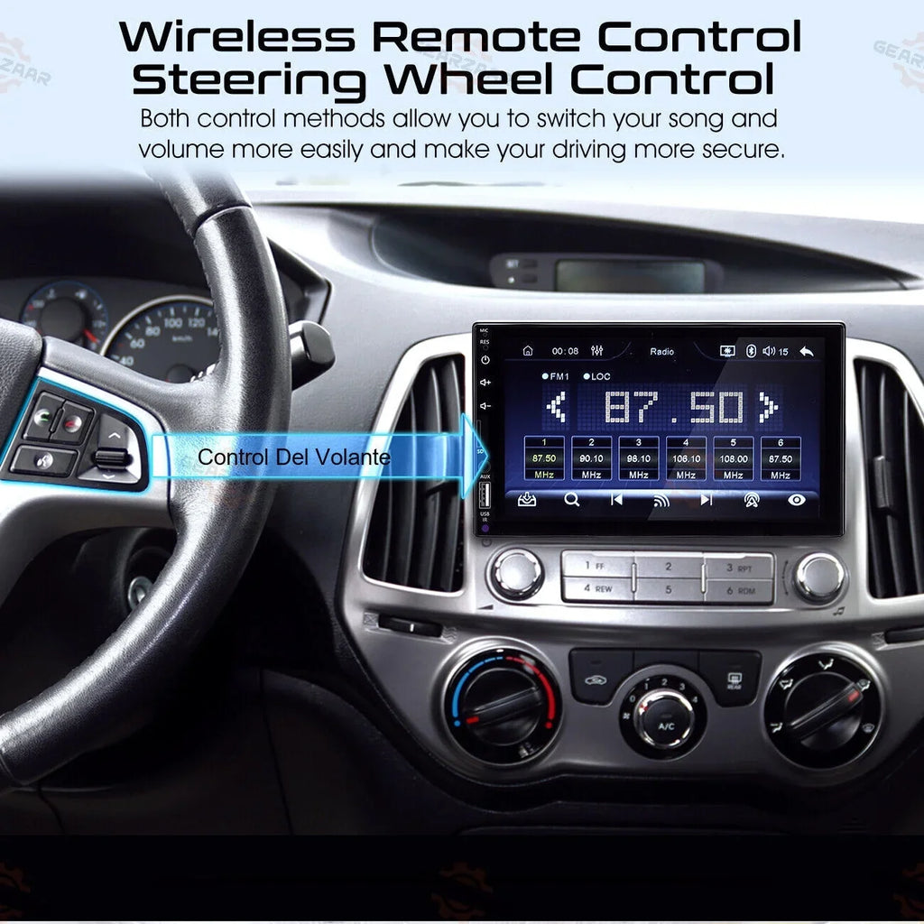 '+ Camera Touch Android/Apple 2Din Screen Double 12LED Player 7" Carplay Radio Stereo Car