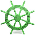 | Handcrafted International Green) Beautiful Junky Wall (24 Wall Wheel Decor Nagina Antique Exclusive Rustic Decor Ship Maritime Nautical Inches, Pine