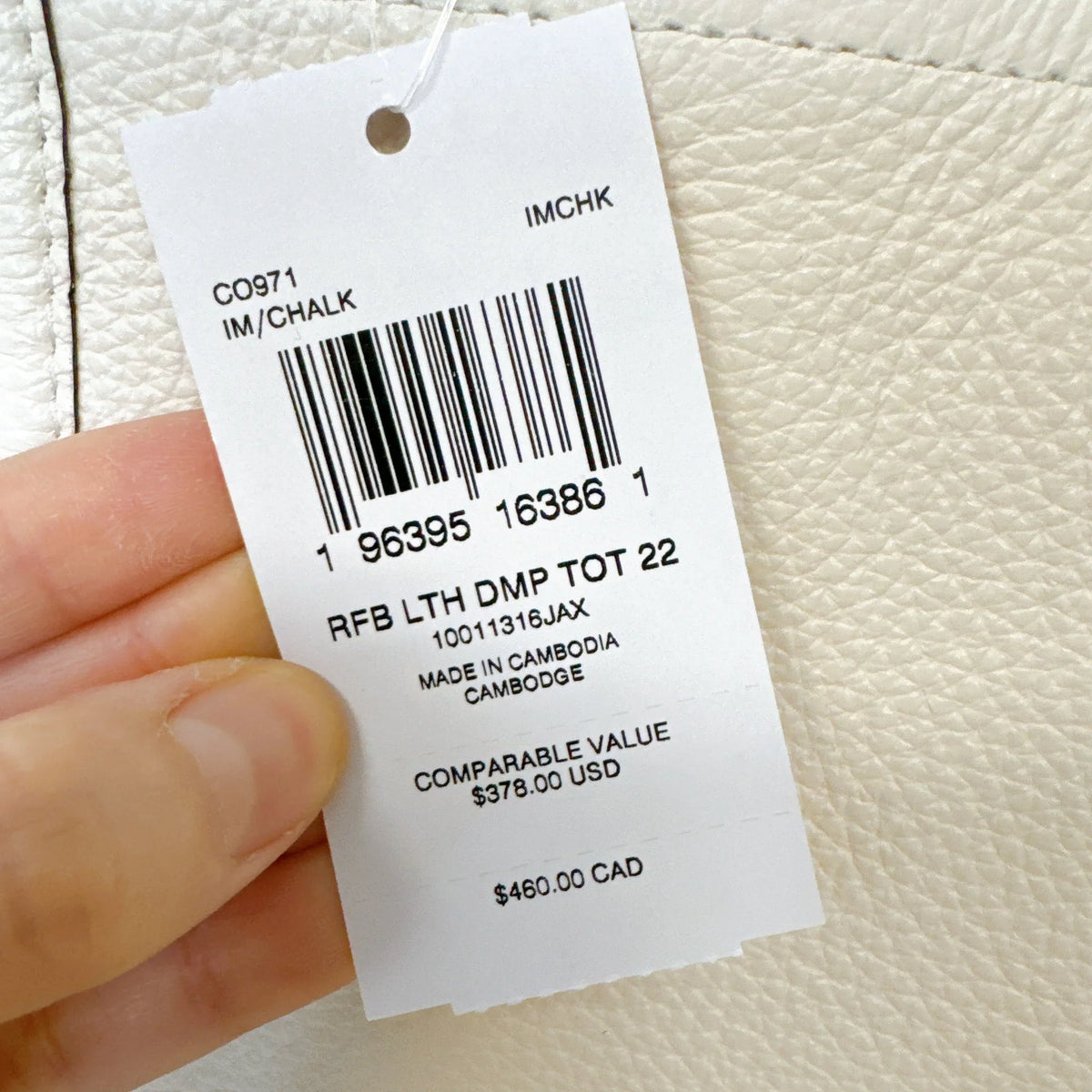 Tote Dempsey IN 22 Chalk CO971 Coach