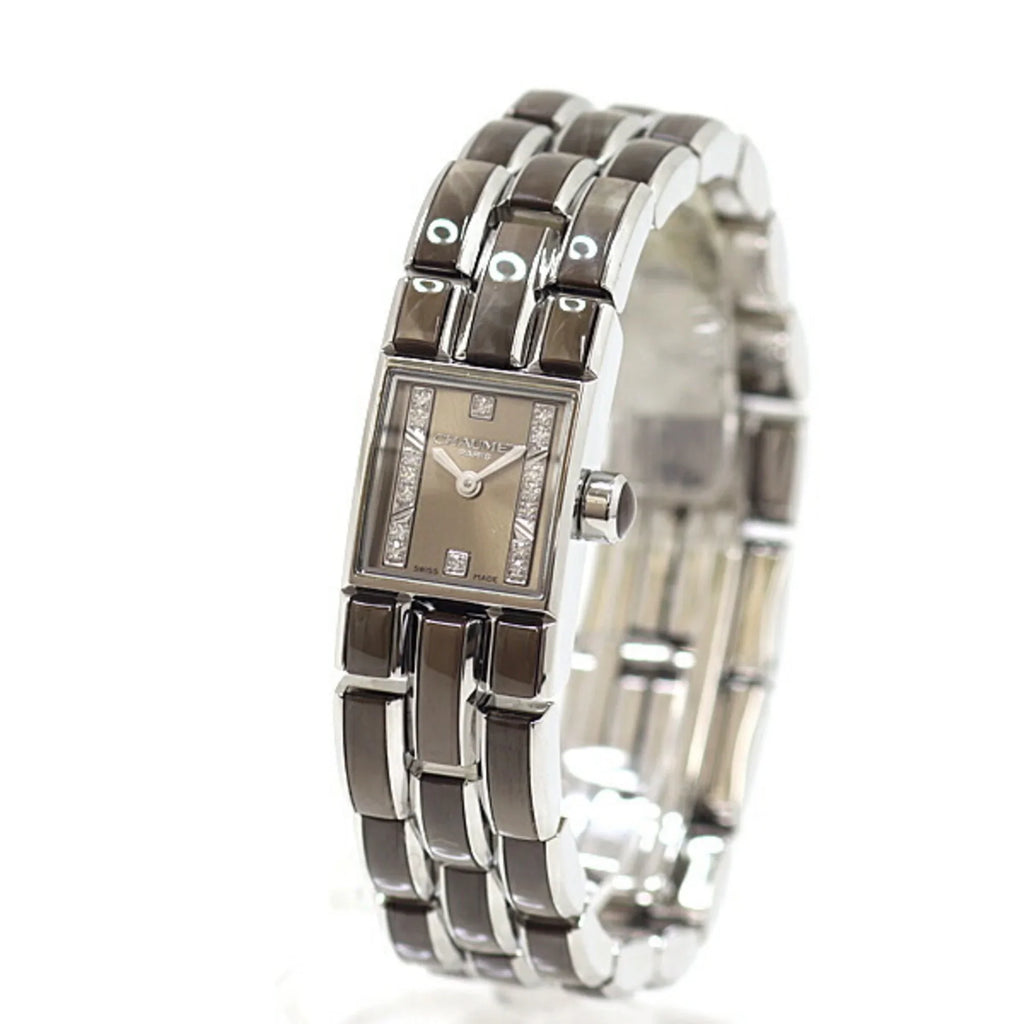 CHAUMET W19616-34B Crystal Watch Quartz Kaysis (Good) Dial Lumiere Brown Pre-Owned Ladies