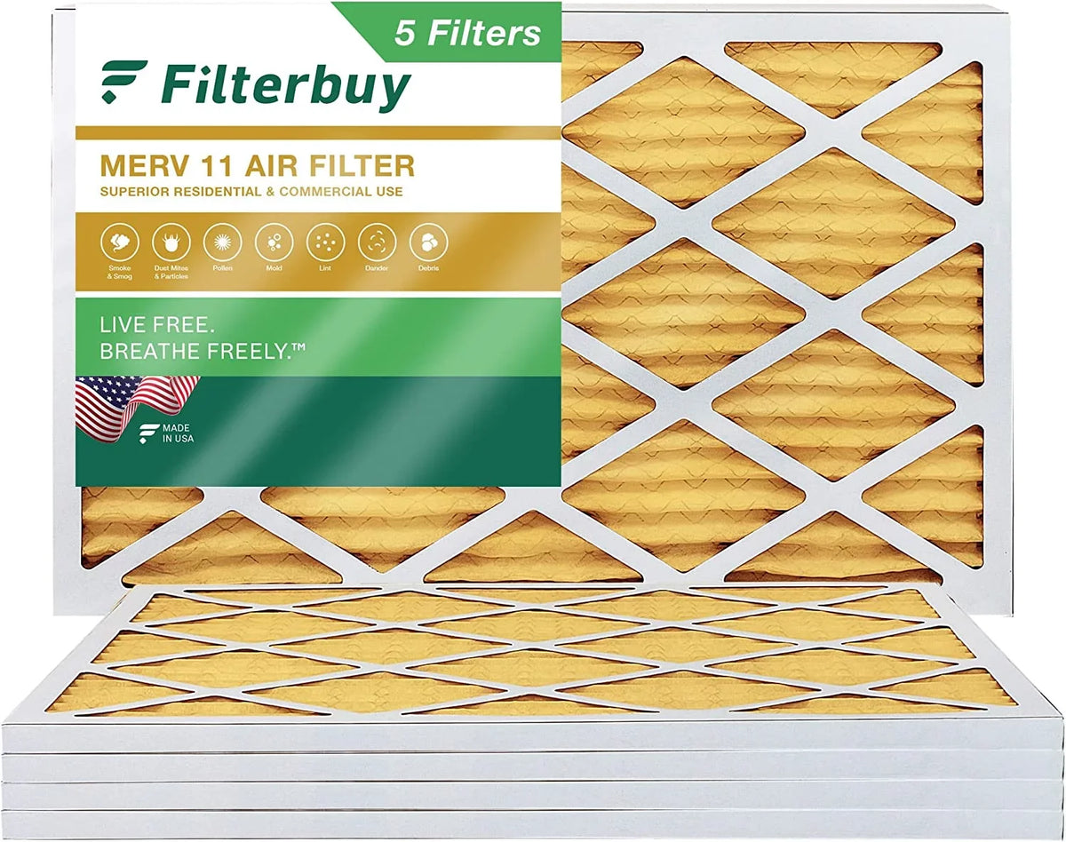 HVAC (5-Pack) AC 11 Filterbuy MERV 20x32x1 Air Filters Furnace Pleated