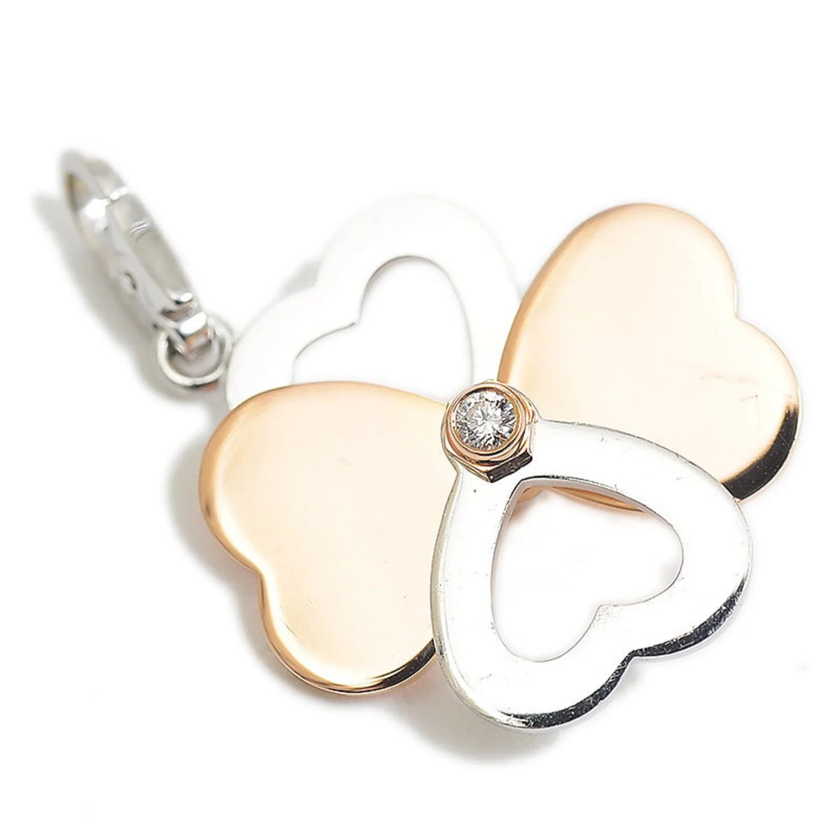 Pre-Owned Clover Charm Cartier Diamond K18WG/PG Pendant (Good) B3009000 Top