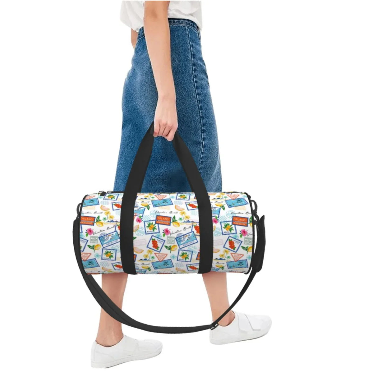Coaee Bag Gym Compartment Waterproof Travel Luggage Summer Cylinder Large and Stamp Sports Bag with Bag Capacity Pocket