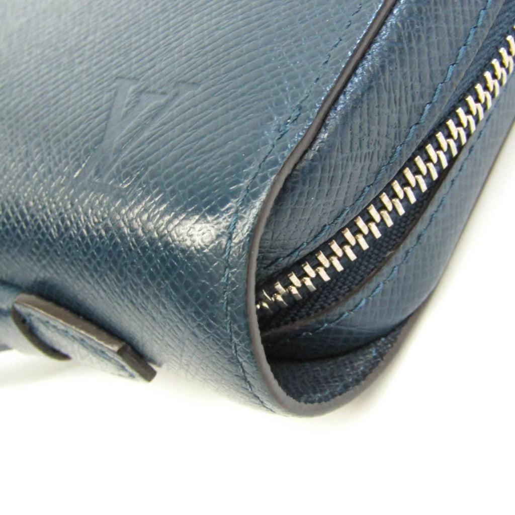 M64019 Men's Leather Taiga Wallet Long Taiga Zippy Blue Vuitton Louis Navy (bi-fold) XL Pre-Owned (Good)
