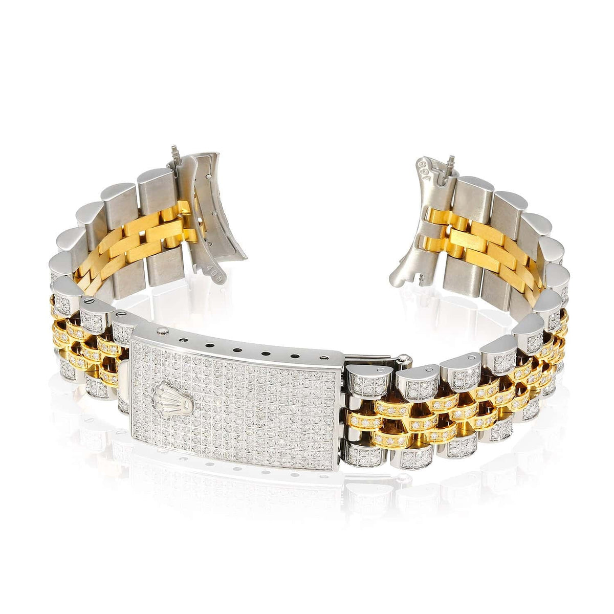 Watch Band Rolex Yellow Diamond 2-Tone Datejust 31mm Jubilee 4CTW Natural