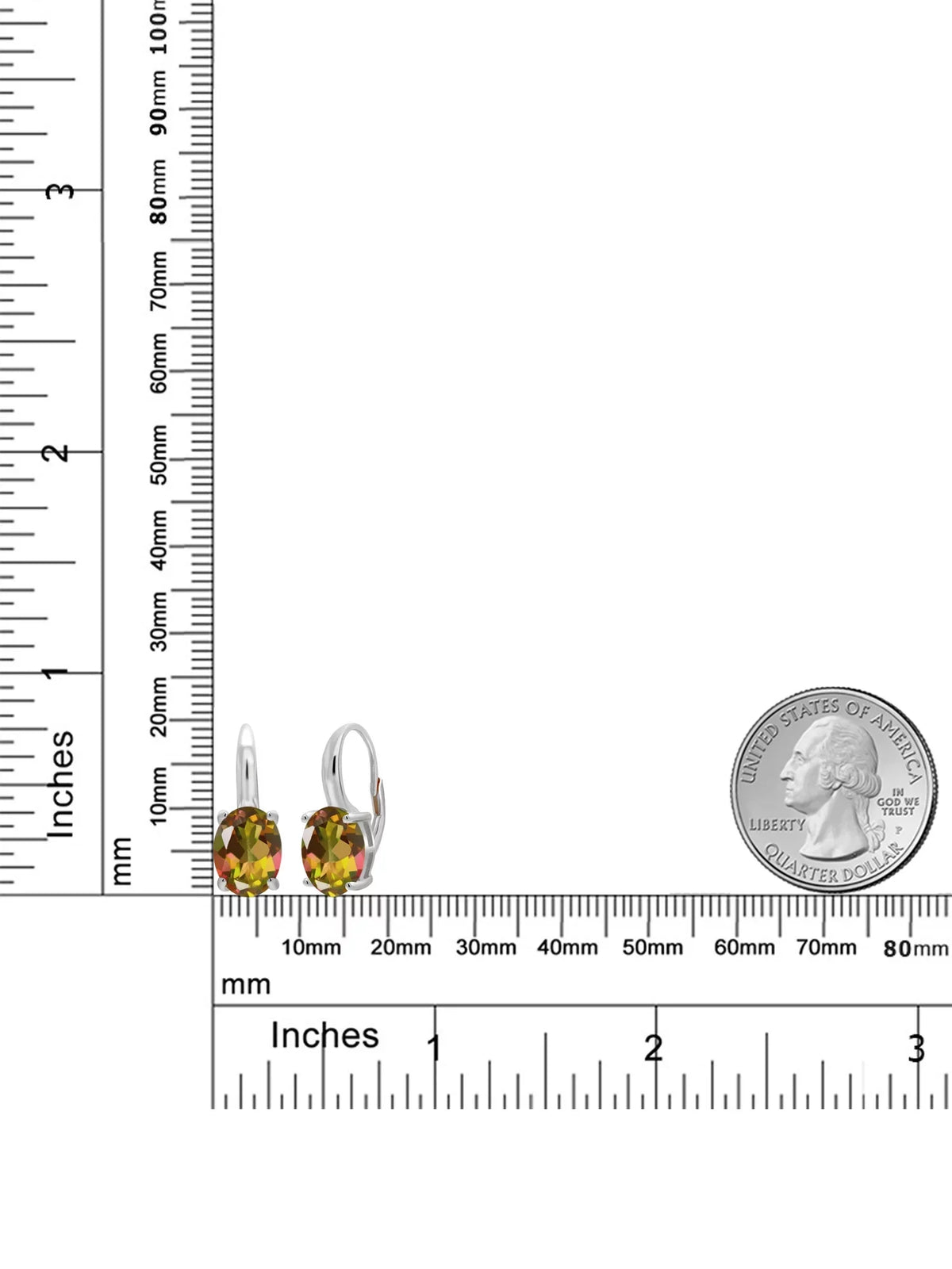 Earrings 925 Gem Oval Topaz Ct Stone King Mango Sterling Silver Mystic 9.00