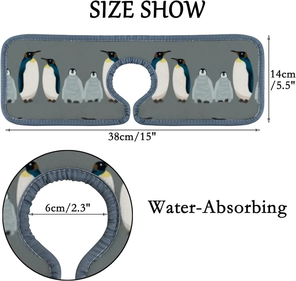 Catcher, Sink Splash Absorbent 3PCS Drip Bestwell Faucet Kitchen Sinkmat Bird Bath Sea Washable Penguin Mats Microfiber Mat, Drying Guard Countertop