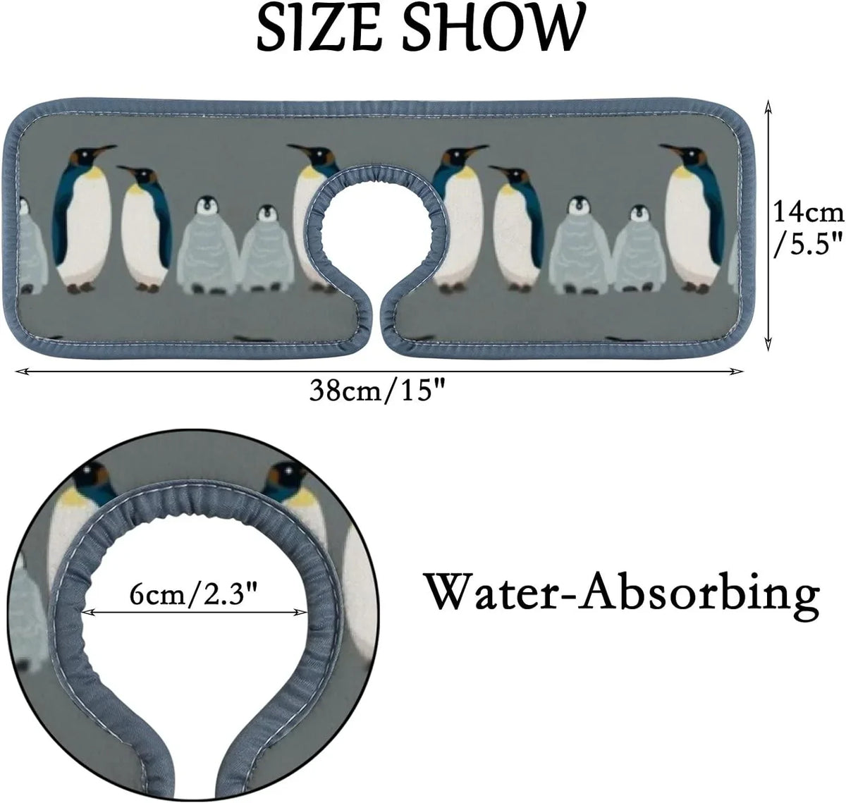 Catcher, Sink Splash Absorbent 3PCS Drip Bestwell Faucet Kitchen Sinkmat Bird Bath Sea Washable Penguin Mats Microfiber Mat, Drying Guard Countertop