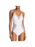 Halter Sheer Swimsuit Moss Ella One-Piece Womens