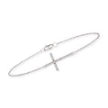 Cross Women's, 14kt Bracelet Ross-Simons Sideways Diamonds, Gold Adult With White