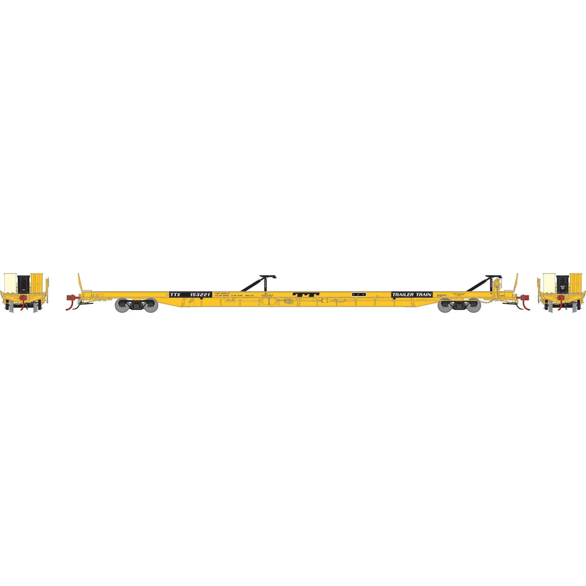 Trailer ATHG69597 #153221 HO HO Vehicles TTX/Yellow F89F Athearn