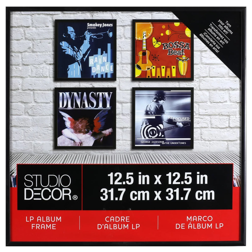 Frame Picture Studio Display - Vinyl Includes 12 Bulk by Album Décor LP Hardware Pack - Black Hanging Frame