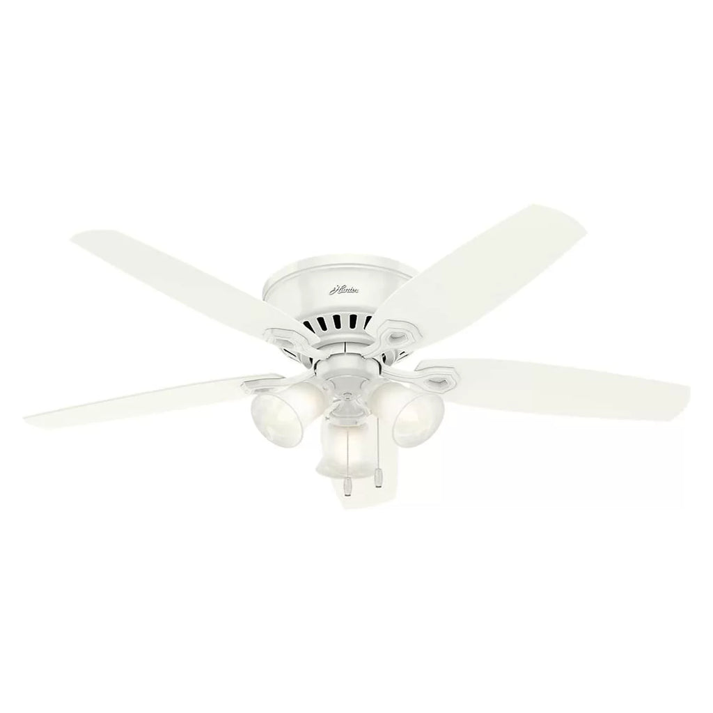 Pull Profile Snow Fan Fan 52" White Company Hunter w/ Ceiling Chain, Builder Low