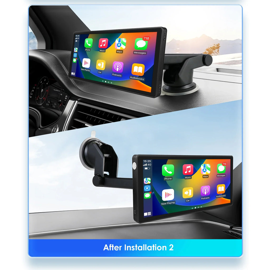 Apple Radio Unit Touchscreen Bluetooth 10.26" Auto Head Navigation Adjustable Mirror Link GPS FM Car Stereo Player 360° Carplay Android