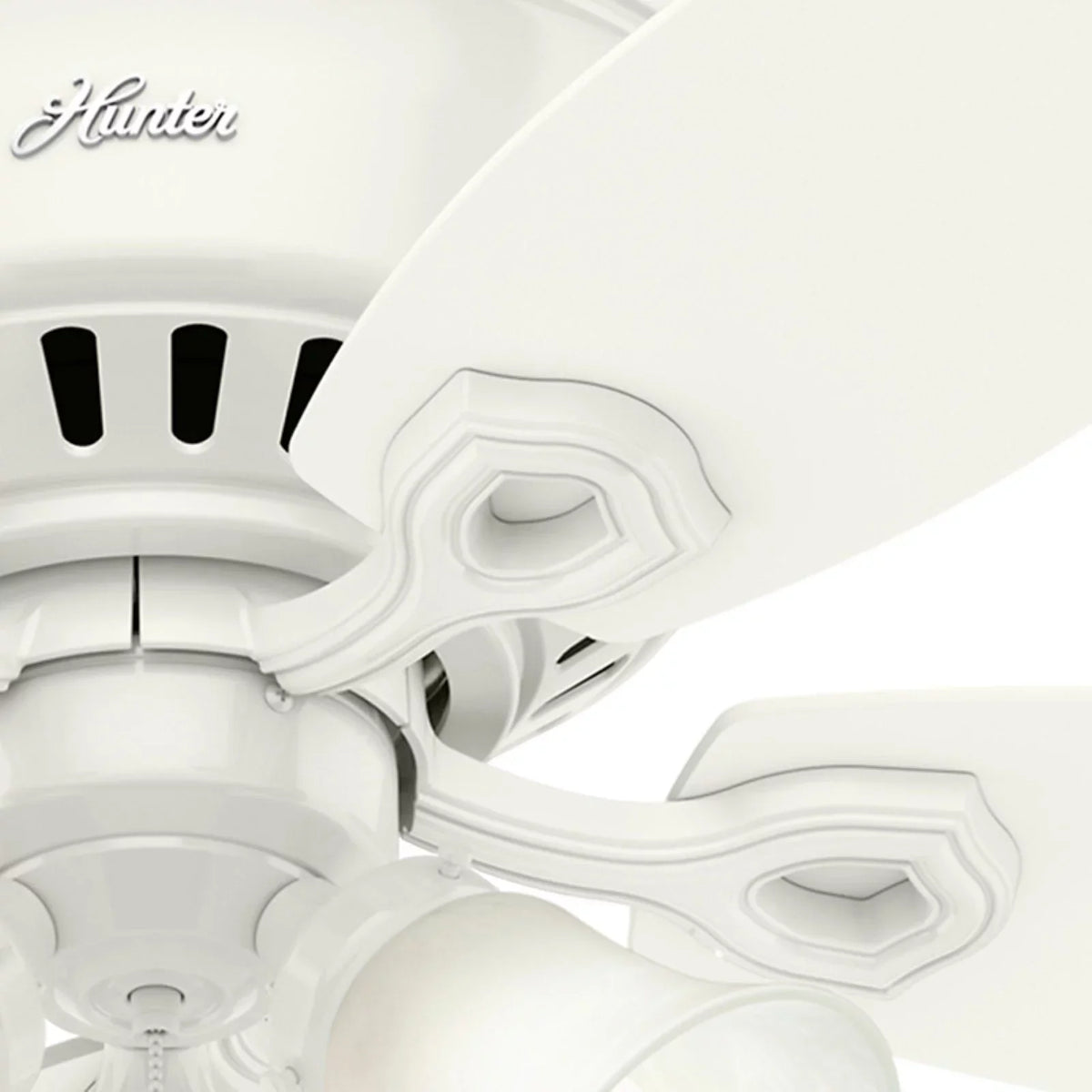 Pull Profile Snow Fan Fan 52" White Company Hunter w/ Ceiling Chain, Builder Low