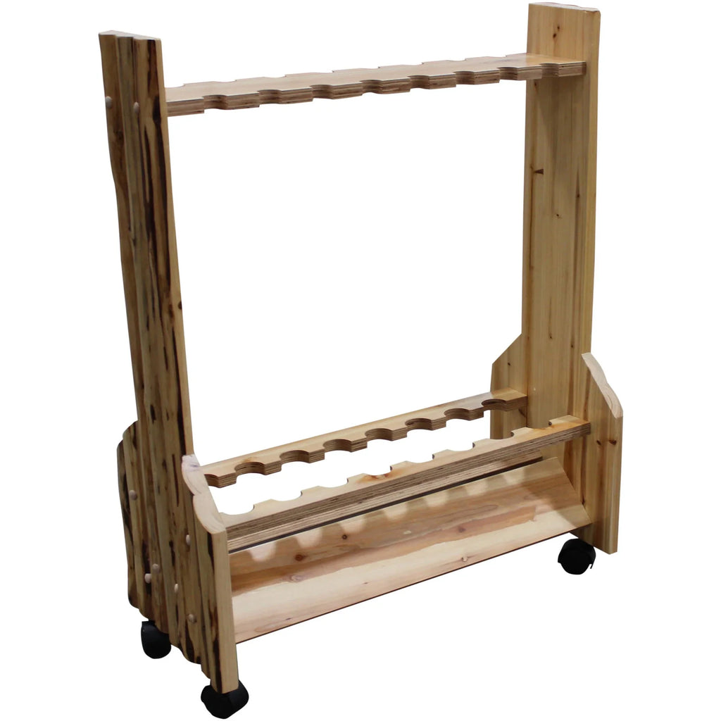 Rush Rolling Rack Double Sided Storage 16 Fishing Rod Creek Creations