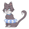 in Mat Vinyl Woody's Pool 60" Underwater Kitten Gray Tattoo Slick