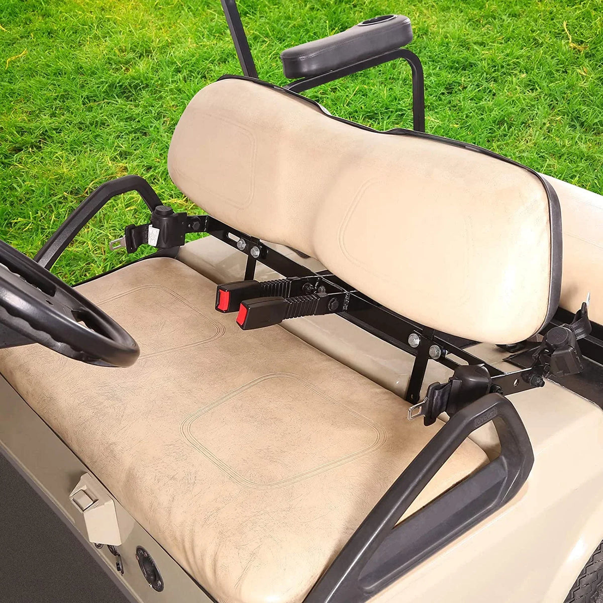 Kit Car 10L0L Seater 4 Seat for Belts Bracket & Golf EZGO Cart, Black Cart Yamaha Club