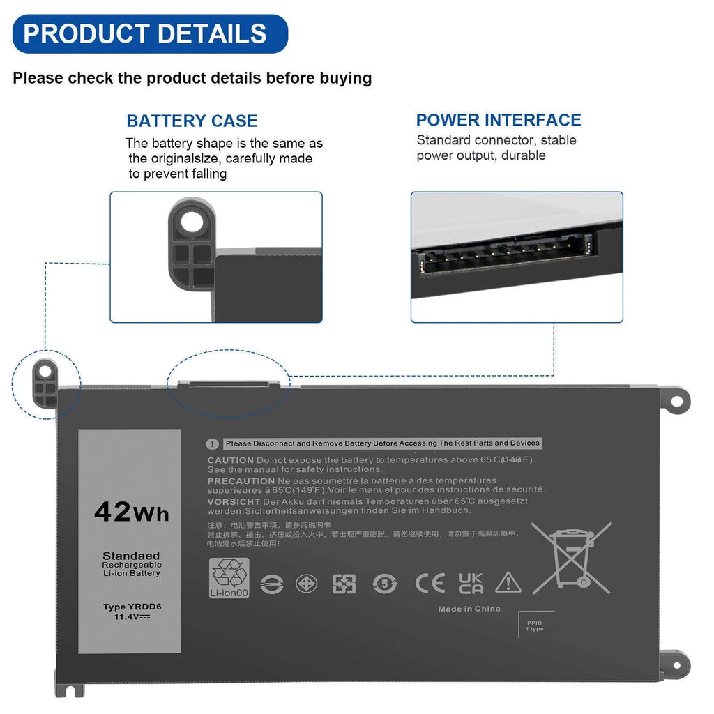 Battery for 5581,Vostro YRDD6 Vostro 5590 5481 3491 5490