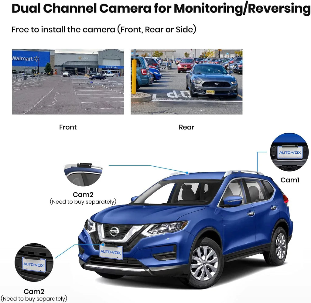 for Installation, 5'' AUTO-VOX Night Solar Systems Car Camera Trucks, for Wireless 5Mins Backup Monitor DIY Vision Camera Up Back TW1