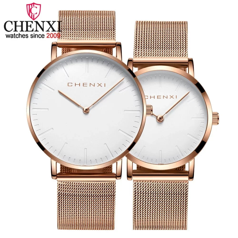 Watch Lover Quartz Rose Ladies Waterproof Watch Brand CHENXI Elegant Men Fashion Ultra Dress gold Watches Luxury Top Woman thin