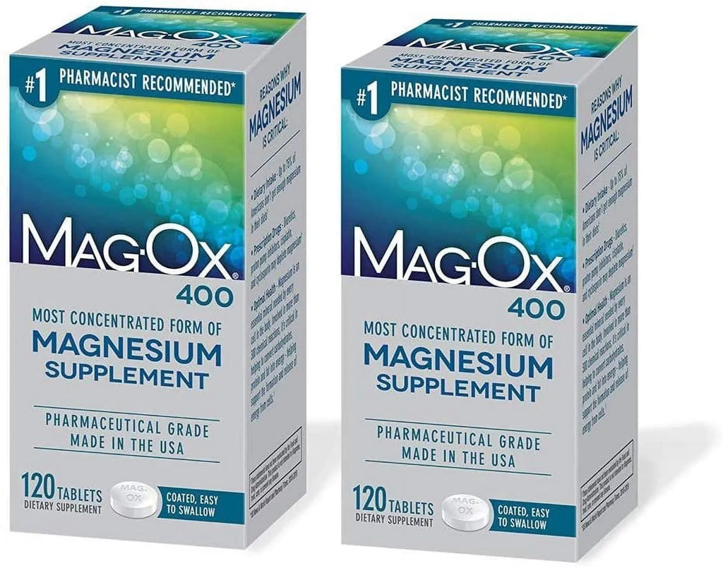 Magnesium Magnesium Tablets Oxide Concentrated form of 120 Supplement Most 400 Dietary MagOx