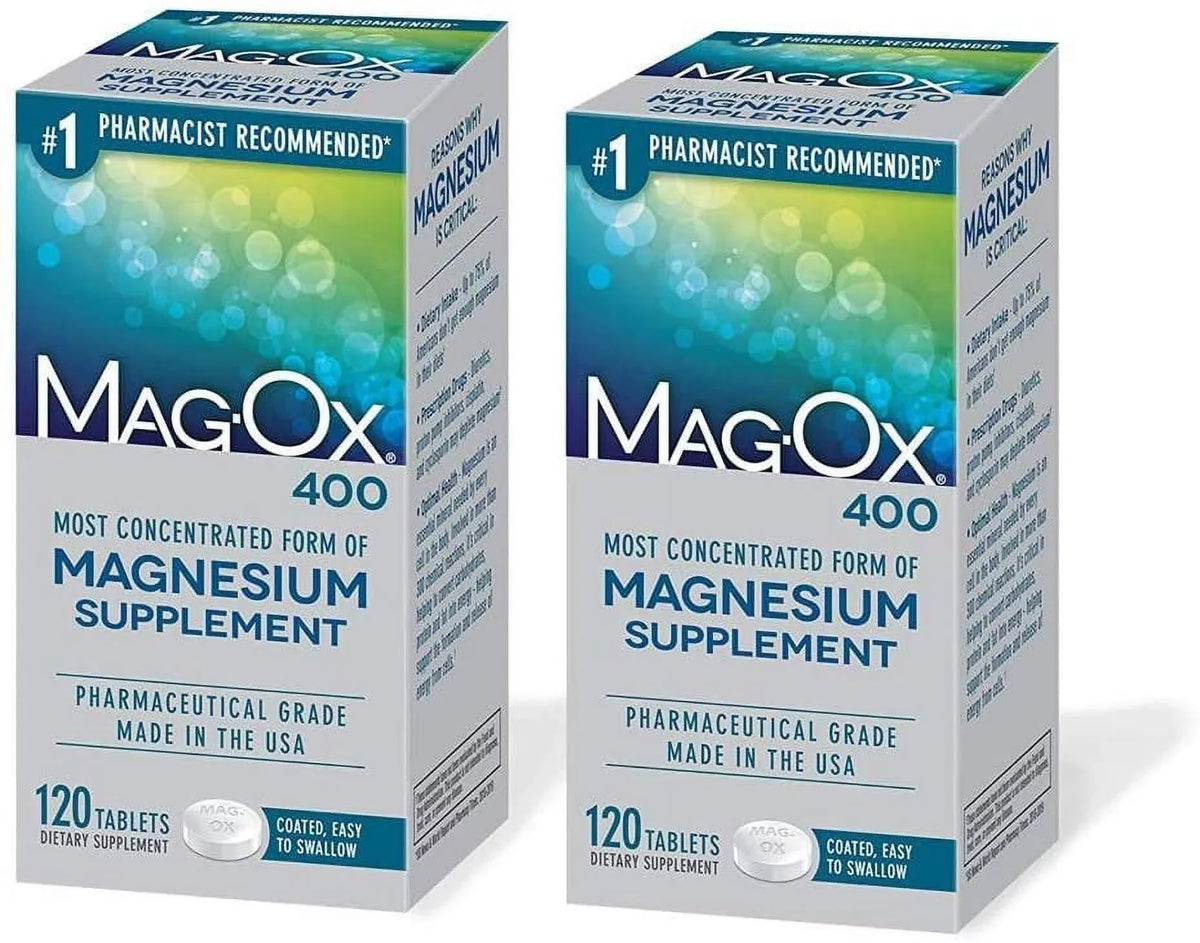 Magnesium Magnesium Tablets Oxide Concentrated form of 120 Supplement Most 400 Dietary MagOx