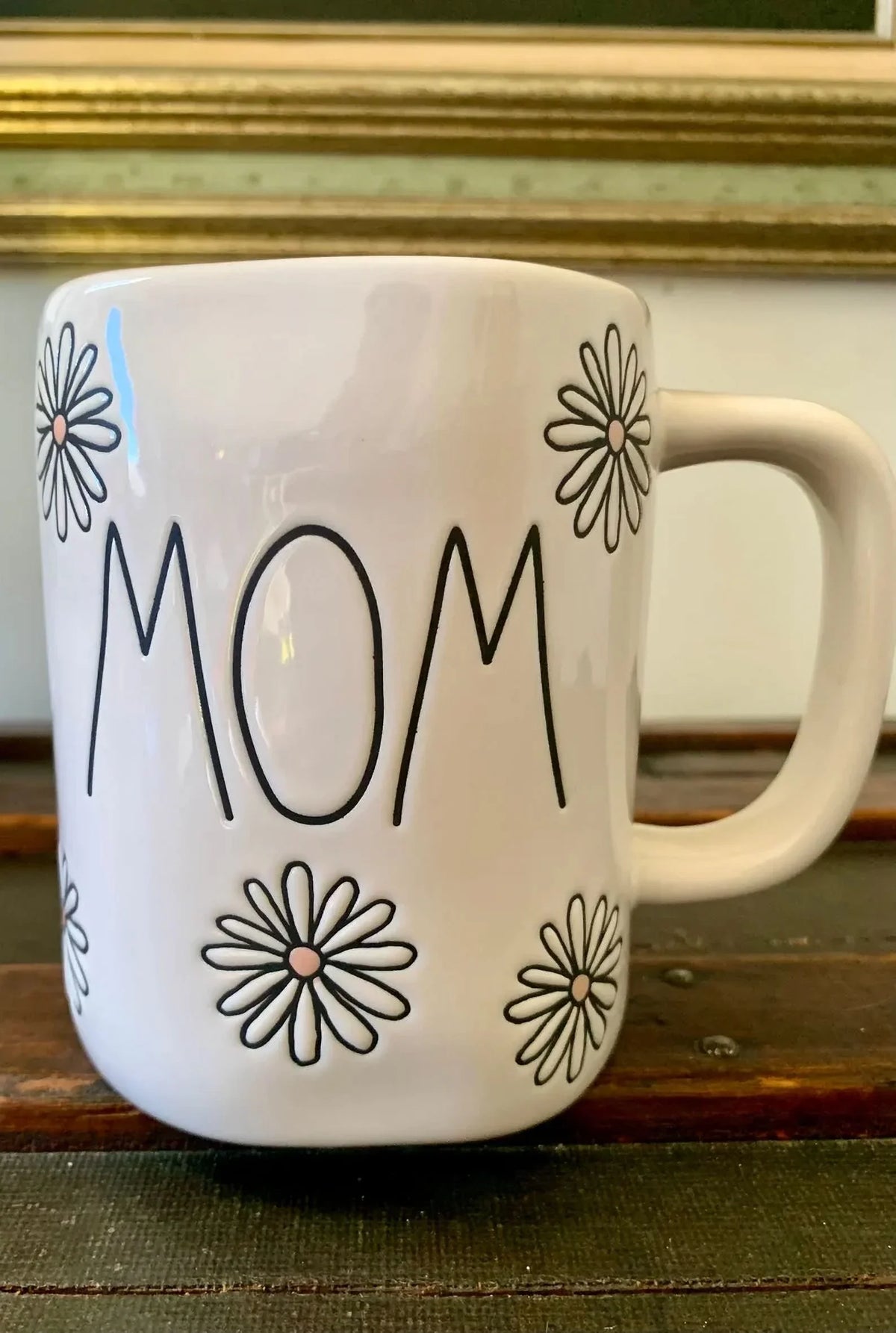 dishwasher Ceramic Ivory Dunn 16 get oz Mother's Microwave Black Letters Mug Daisys Rae hot Black safe Day MOM LL in may
