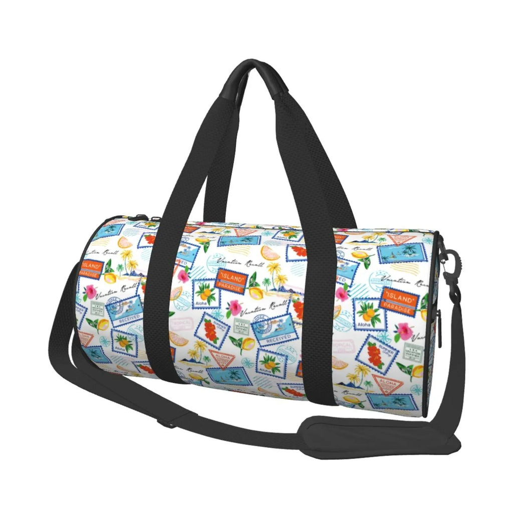 Coaee Bag Gym Compartment Waterproof Travel Luggage Summer Cylinder Large and Stamp Sports Bag with Bag Capacity Pocket