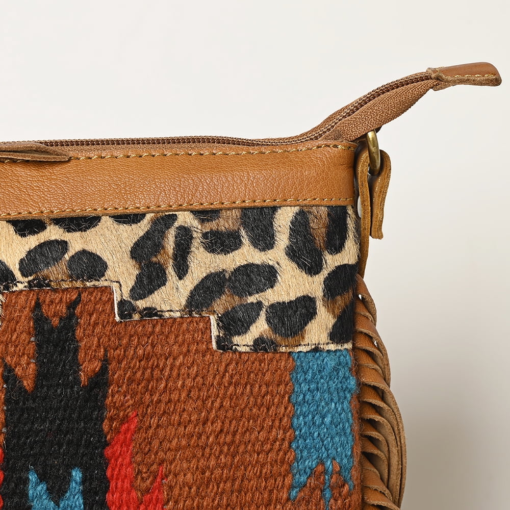 OHA116 purse women bag Leather Wool Upcycled western Hair-on OHLAY handbag HOBO OH Genuine