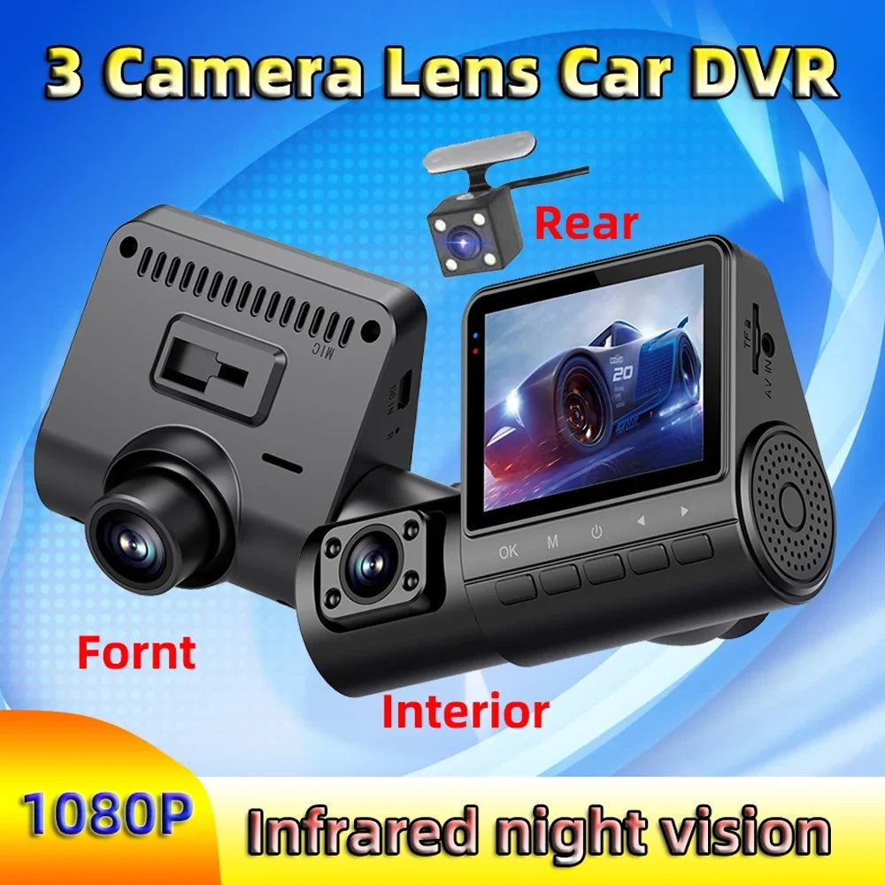 Rearview Car Car Auto Safety Walmeck Car WDR Video Car Car ty Clear HDR Dash Cam Cameras Rearview Dash Auto 2in Car 170°Wide Auto Camera Camera Dash Camera,Clear 3 Cameras QISUO Cam 2in Video Mirror