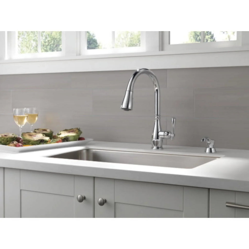 Delta Chrome Pulldown Kitchen Charmaine Faucet Handle One