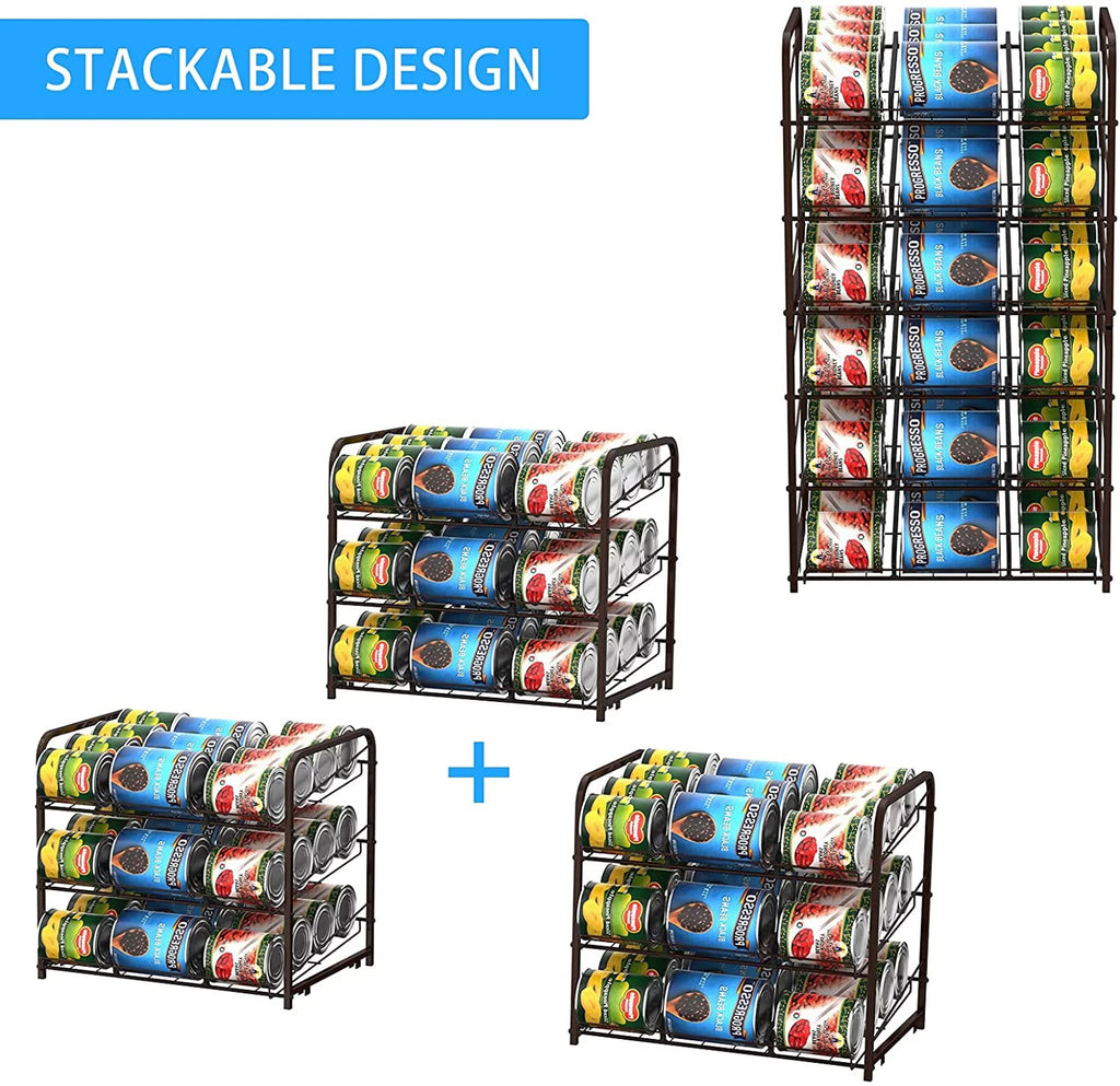 Stackable Countertops Living Pull Large Room Cans Two-piece 72 Rack Suitable For Kitchen Capacity, Organizer, Can and