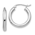 Women Men for Lightweight Adults Earrings; Tube White 14kt Polished for Teens; 3mm Hoop Gold Real and and